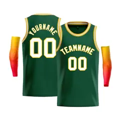 Green Yellow-White Bull Classic Casual Men Basketball Jersey