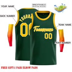 Green Yellow-White Classic Casual Basketball Jersey 2