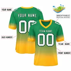 Green Yellow-White Gradient Fashion Team Football Jersey 2
