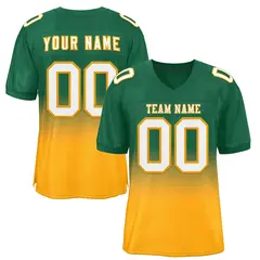 Green Yellow White-Yellow Gradient Outdoor Football Jersey 1