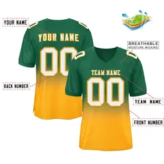 Green Yellow White-Yellow Gradient Outdoor Football Jersey 2
