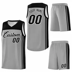 Grey Black Classic Sets Basketball Jersey 6