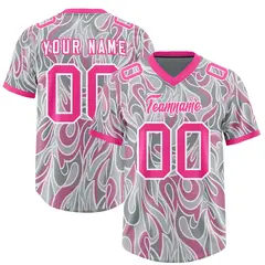 Grey Graffiti Pattern Authentic Football Jersey 1