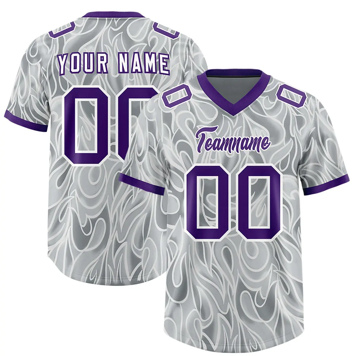 Grey Graffiti Pattern Authentic Football Jersey