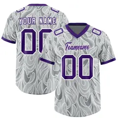 Grey Graffiti Pattern Authentic Football Jersey 1