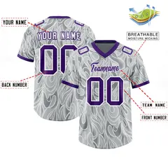 Grey Graffiti Pattern Authentic Football Jersey 2