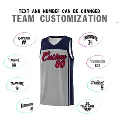 Grey Navy Classic Sets Basketball Jersey 4
