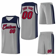Grey Navy Classic Sets Basketball Jersey 6