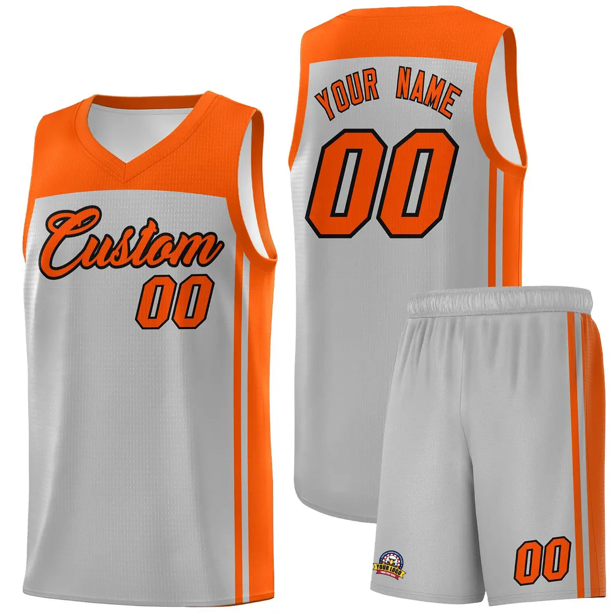Grey Orange Classic Sets Basketball Jersey