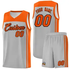 Grey Orange Classic Sets Basketball Jersey 1