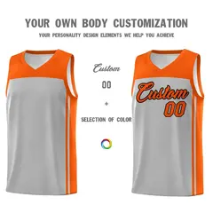Grey Orange Classic Sets Basketball Jersey 3