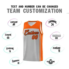 Grey Orange Classic Sets Basketball Jersey 4