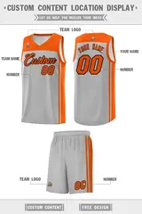 Grey Orange Classic Sets Basketball Jersey 5