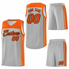 Grey Orange Classic Sets Basketball Jersey 6