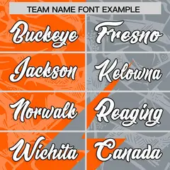 Grey Orange Split Lightning Pattern Football Jersey 3
