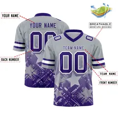 Grey Purple Star Gradient Flag Football Jersey 2