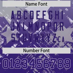 Grey Purple Star Gradient Flag Football Jersey 4