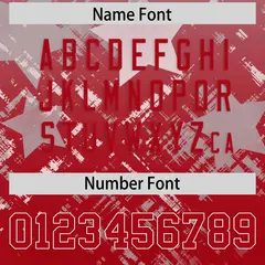 Grey Red Star Gradient Flag Football Jersey 4