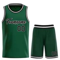 Hunter Green Black-White Heal Classic Basketball Jersey Set