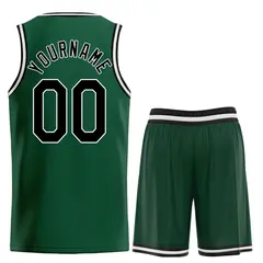 Hunter Green Black-White Heal Classic Basketball Jersey Set 2