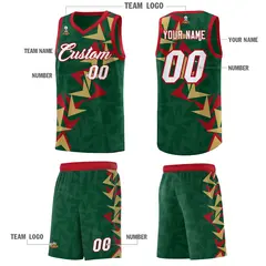 Hunter Green Boomerang Pattern Basketball Jersey 5