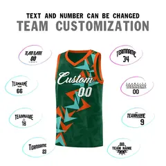 Hunter Green Boomerang Pattern Basketball Jersey 4
