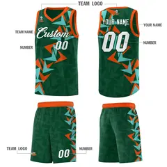 Hunter Green Boomerang Pattern Basketball Jersey 5
