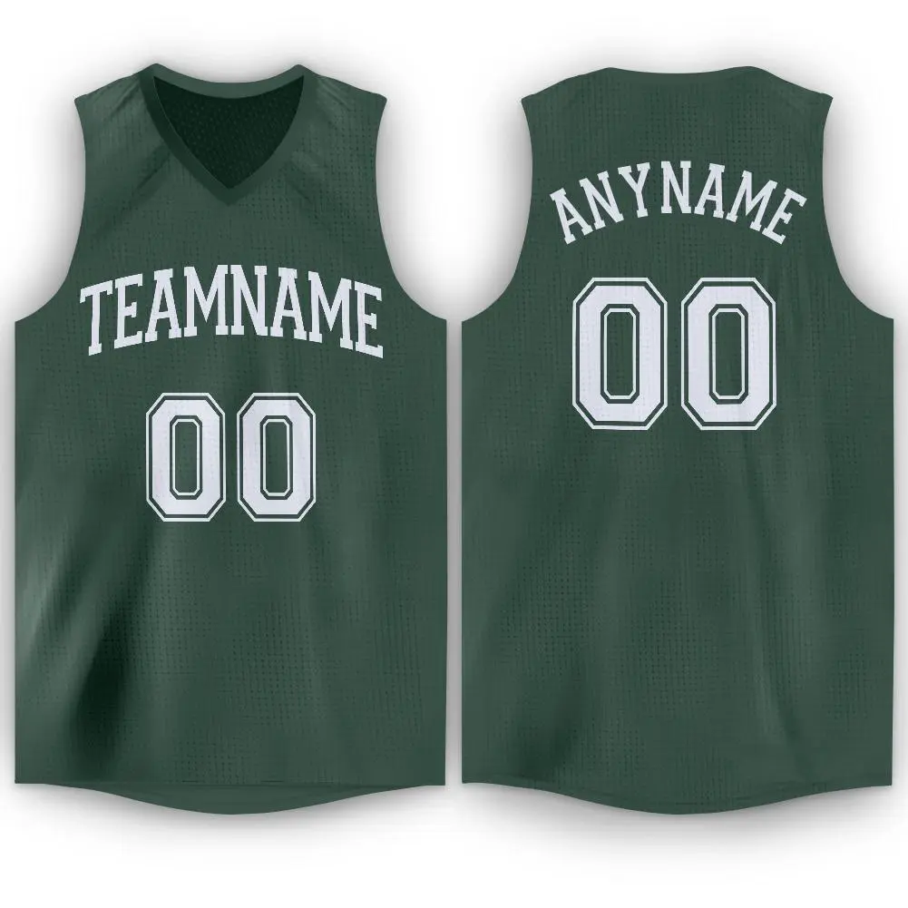 Hunter Green Classic Mesh Basketball Jersey