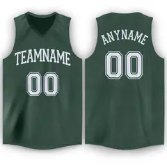 Hunter Green Classic Mesh Basketball Jersey 1