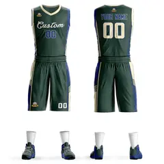 Hunter Green Cream-Royal Classic Sets Basketball Jersey