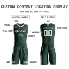 Hunter Green Cream-Royal Classic Sets Basketball Jersey 3