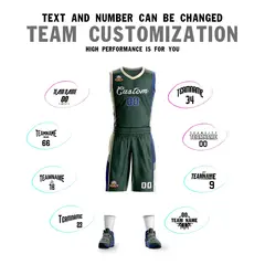 Hunter Green Cream-Royal Classic Sets Basketball Jersey 4
