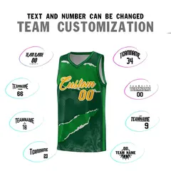 Hunter Green Kelly Green-Hunter Green Tear Graffiti Basketball Jersey 4