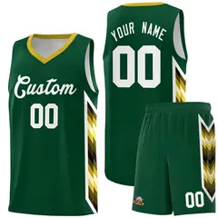 Hunter Green Mosaic Gradient Fashion Basketball Jersey