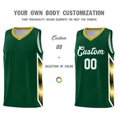 Hunter Green Mosaic Gradient Fashion Basketball Jersey 3