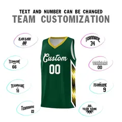 Hunter Green Mosaic Gradient Fashion Basketball Jersey 4