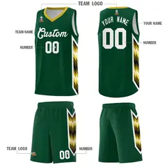 Hunter Green Mosaic Gradient Fashion Basketball Jersey 5