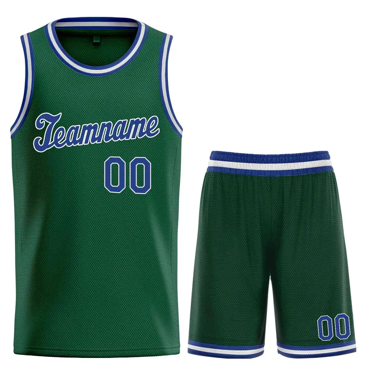 Hunter Green Royal-White Classic Basketball Uniform Jersey
