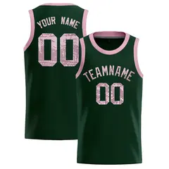 Hunter Green Sequined Trim Athletic Basketball Jersey 1