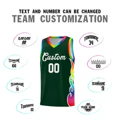 Hunter Green Side Flame Basketball Jersey for Teams 4