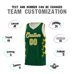 Hunter Green Side Lightning Graffiti Basketball Jersey 4