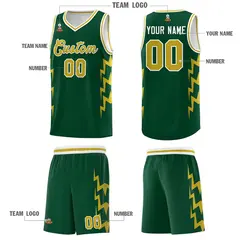 Hunter Green Side Lightning Graffiti Basketball Jersey 5