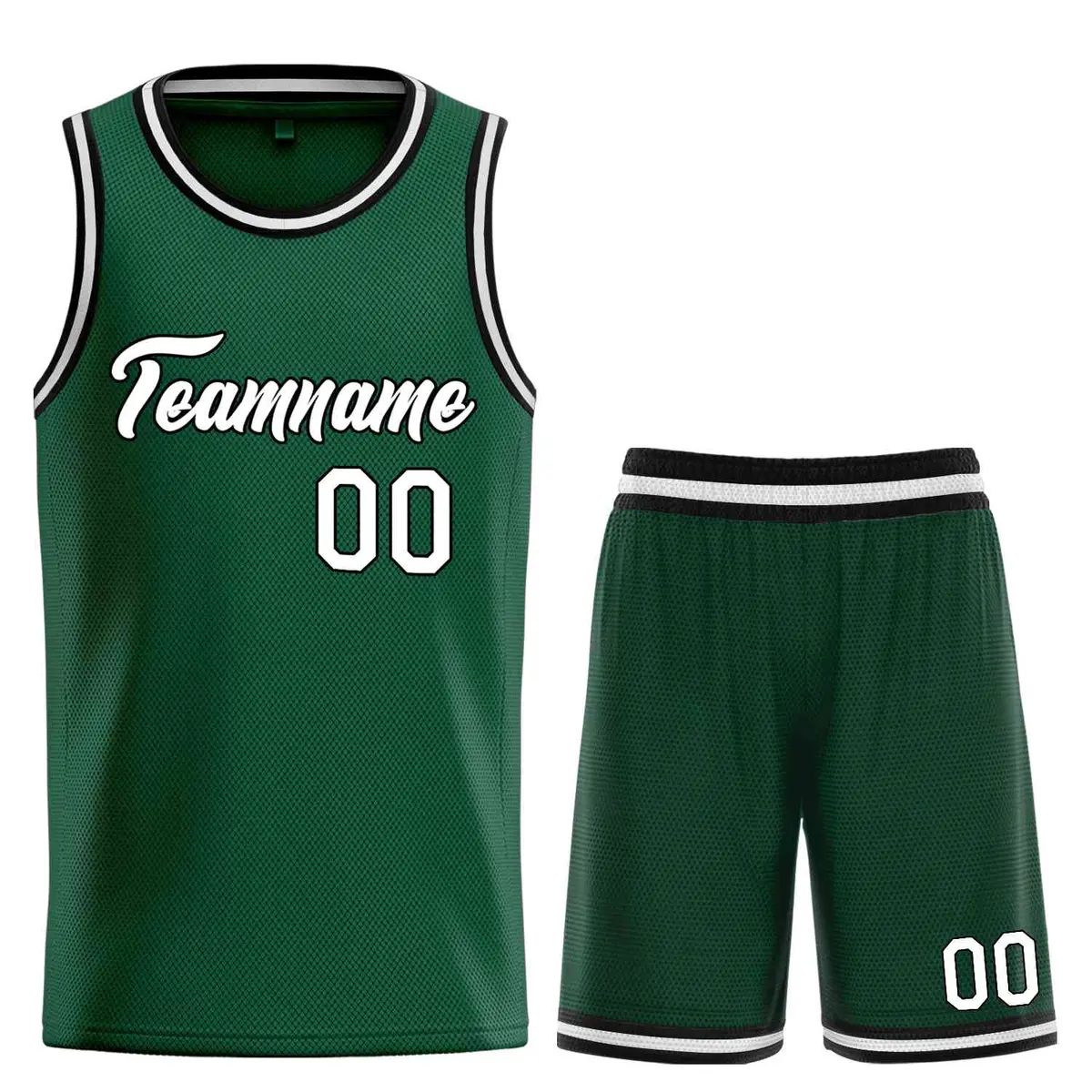 Hunter Green White-Black Heal Classic Basketball Jersey Sets