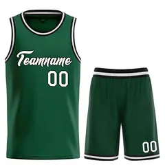 Hunter Green White-Black Heal Classic Basketball Jersey Sets
