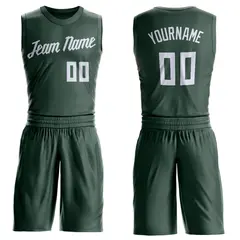 Hunter Green White Classic Basketball Jersey Set 1