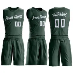 Hunter Green White Classic Basketball Jersey Set 2