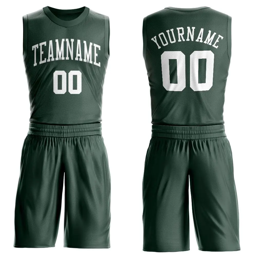 Hunter Green White Classic Basketball Jersey Set