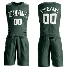 Hunter Green White Classic Basketball Jersey Set 1