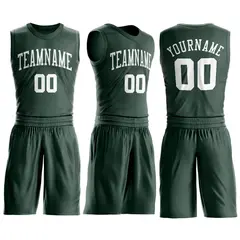 Hunter Green White Classic Basketball Jersey Set 2