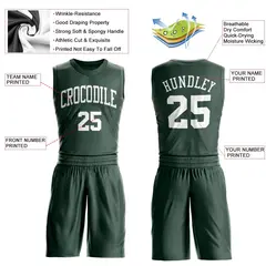 Hunter Green White Classic Basketball Jersey Set 3